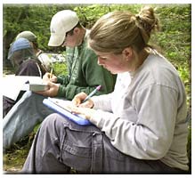 Students doing fieldwork.
