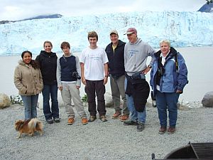 Michigan Tech research professors and students at Bering Glacier