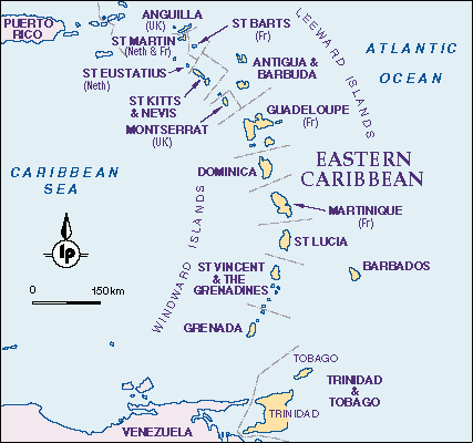 Map of the Caribbean 