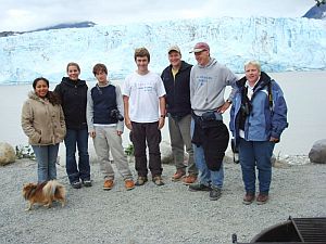 Michigan Tech research professors and students  at Bering Glacier
